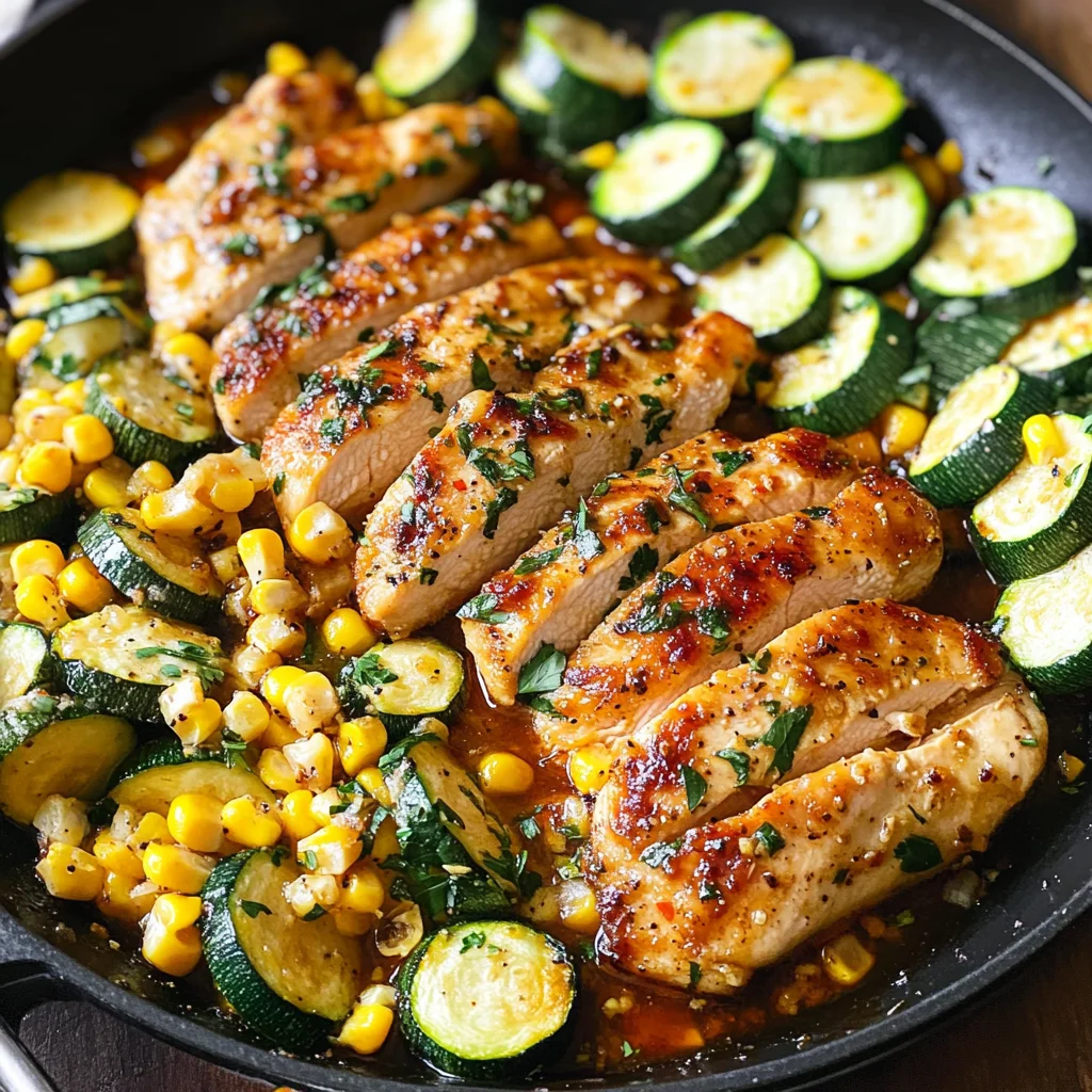 Garlic Butter Chicken with Zucchini and Corn - One-Pan, 30-Minute Meal