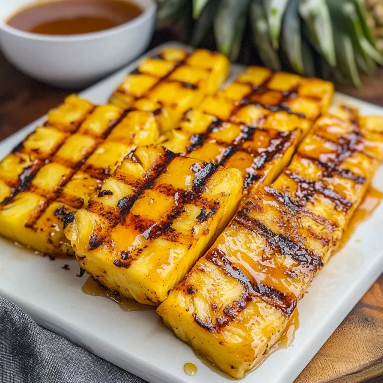 Grilled Pinapple with Cinnamon Honey Drizzle