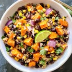 Roasted Sweet Potato Black Bean Quinoa Salad recipe