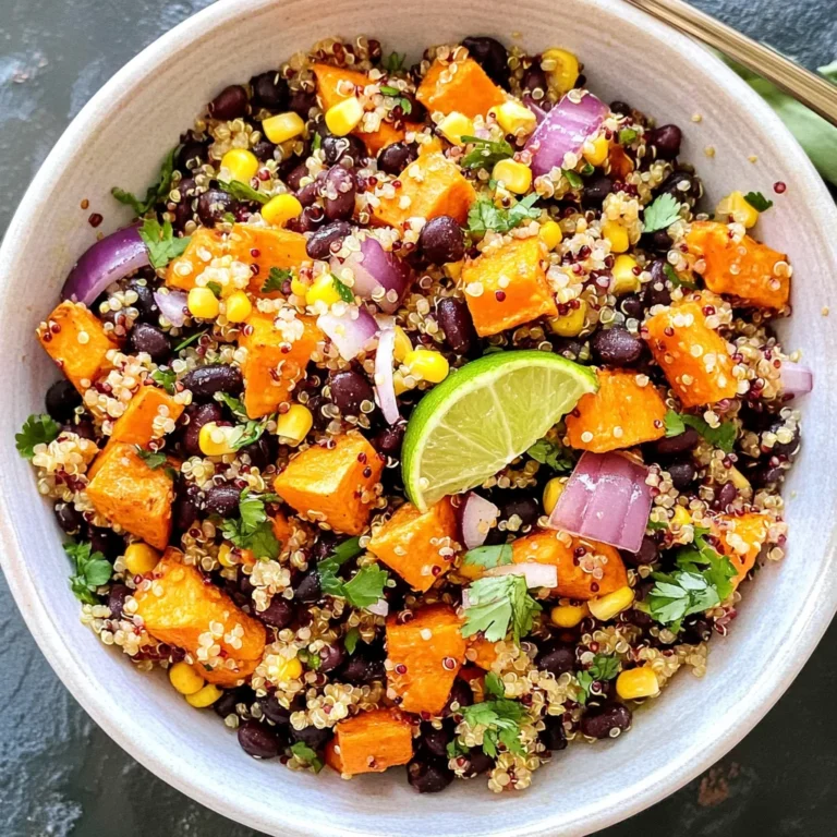 Roasted Sweet Potato Black Bean Quinoa Salad recipe