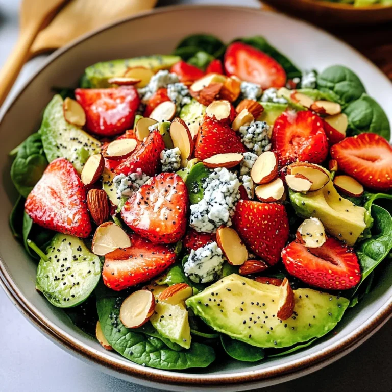 Strawberry Avocado Spinach Salad with Poppyseed Dressing