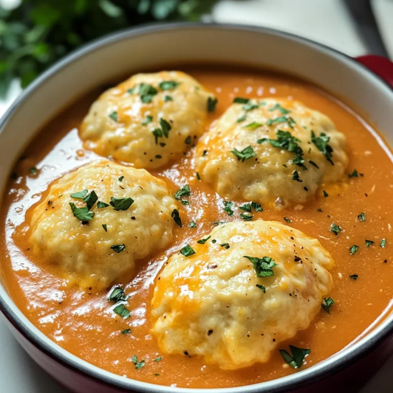 Best Tomato Soup with Cheddar Bay Dumplings