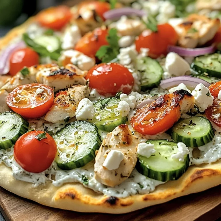 Tzatziki Chicken & Veggie Naan Pizza