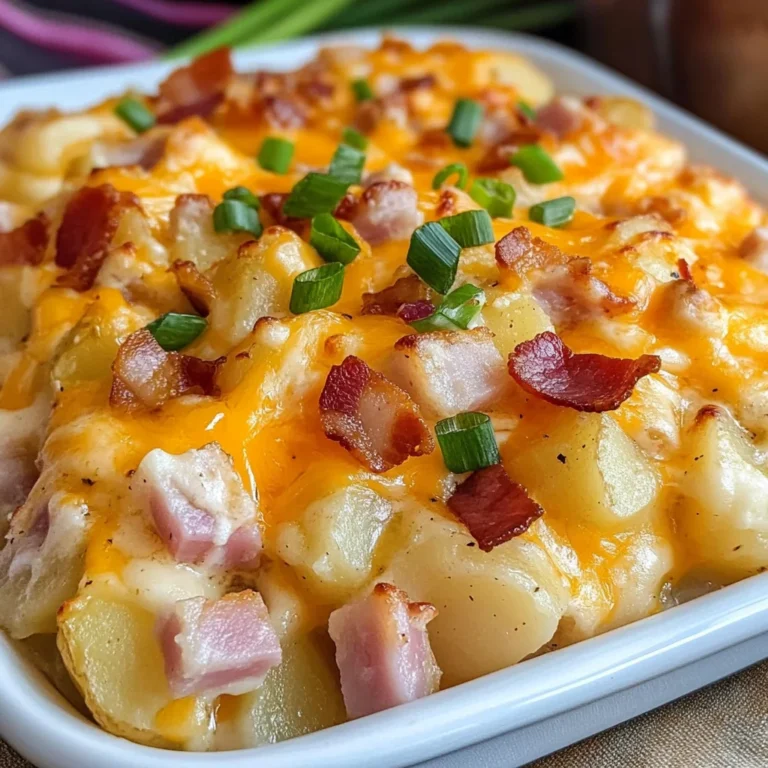 chicken ham & Turkey Bacon Cheesy Potatoes