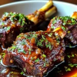 Braised Lamb Shanks in Red Wine and Herb Sauce