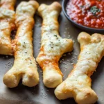 Cheesy Halloween Breadstick Bones