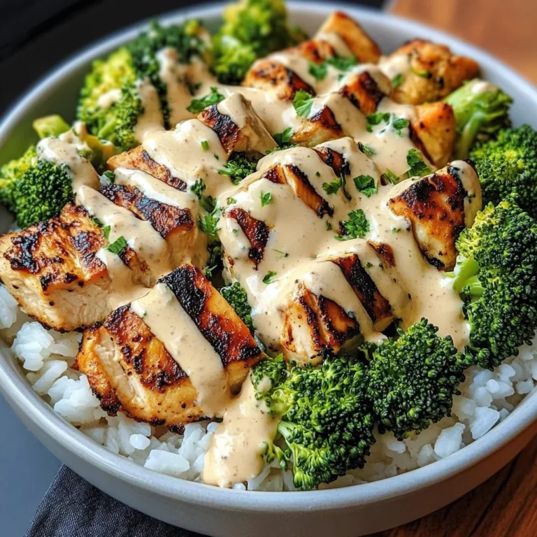 Creamy Garlic Chicken Bowl with Broccoli & Rice