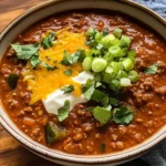 Crockpot Spicy Queso Beef Chili
