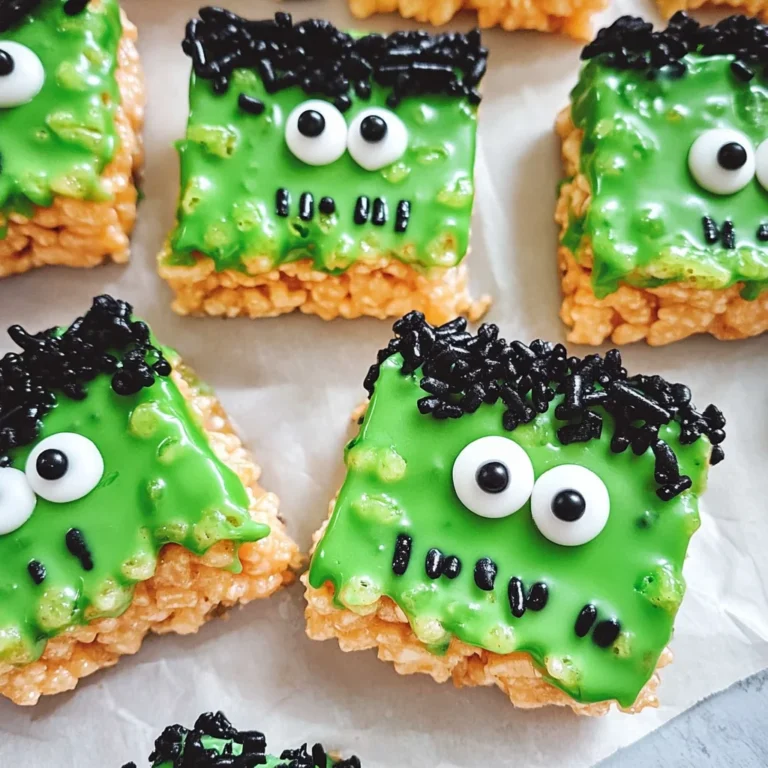 Frankenstein Halloween Rice Krispie Treats