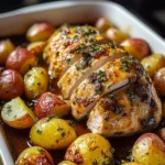 Garlic Herb Roasted Chicken Breast with Baby Potatoes