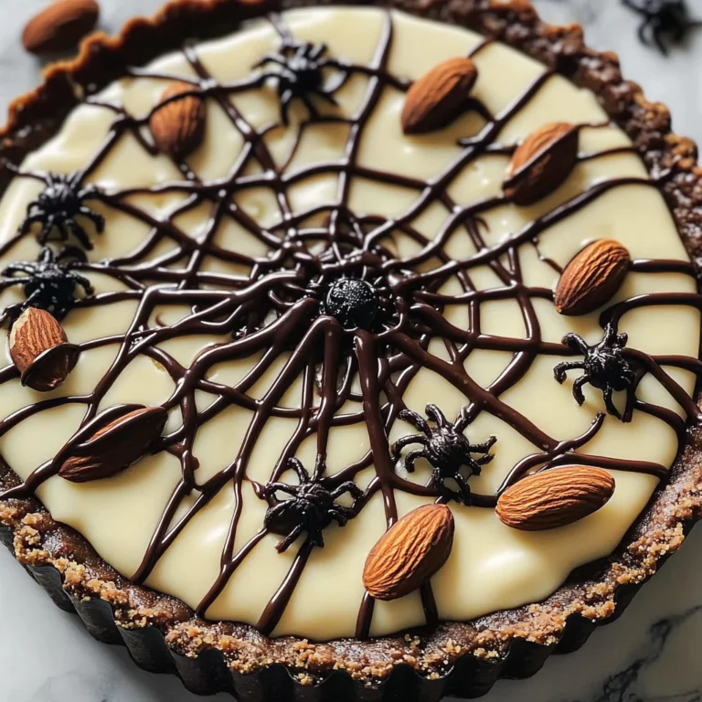 Halloween Chocolate Spiderweb Tart