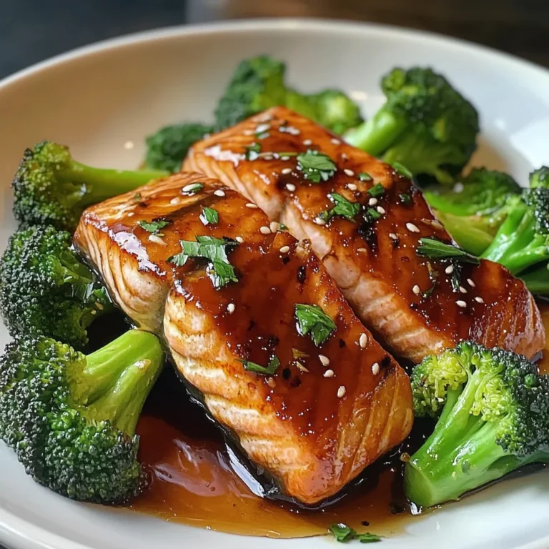 Honey Garlic Glazed Salmon with Steamed Broccoli