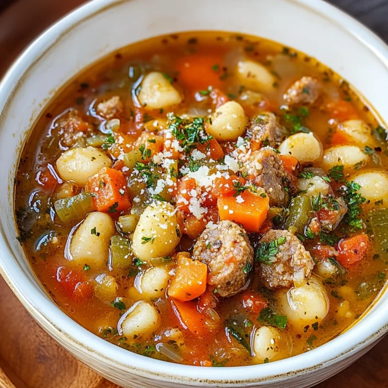 Italian Vegetable Soup with Spicy Sausage
