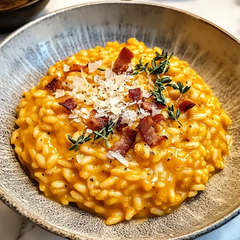 Pumpkin Risotto with Turkey Bacon & Parmesan