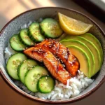 Teriyaki Salmon Bowl with Avocado & Cucumber