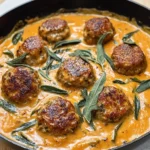 Turkey Meatballs in Pumpkin Sage Sauce