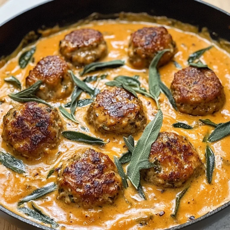 Turkey Meatballs in Pumpkin Sage Sauce