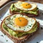 Avocado Toast with Sunny-Side Eggs & Iced Latte