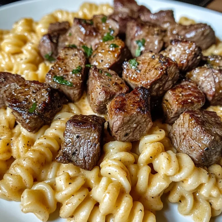 Cajun Steak Tips with Cheesy Parmesan Rotini