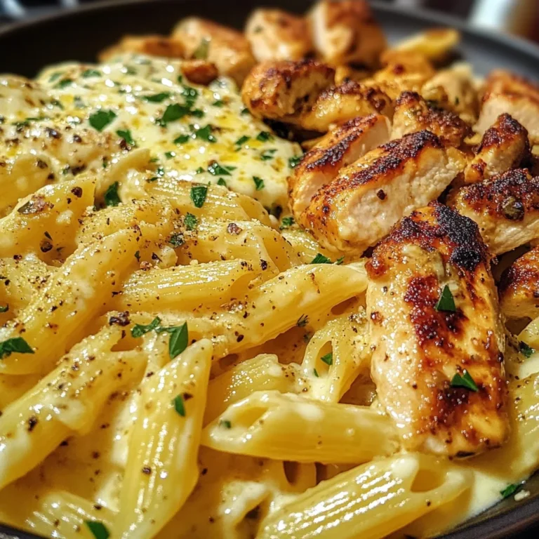 Cheesy Chicken Penne in Garlic Butter Parmesan Sauce