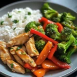 Chicken Stir-Fry with Steamed Broccoli & Fluffy Rice