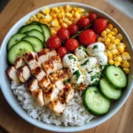 Chicken and Veggie Rice Bowl with Mozzarella
