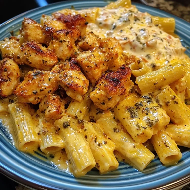Creamy Cajun Chicken Rigatoni with Garlic Butter Sauce
