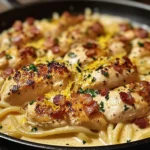 Creamy Chicken Carbonara Skillet