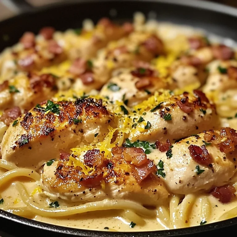 Creamy Chicken Carbonara Skillet