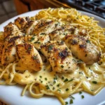 Creamy Garlic Parmesan Chicken with Cheesy Linguine Pasta