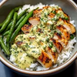 Creamy Herb Chicken Rice Bowl with Green Beans