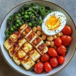 Halloumi & Chickpea Power Bowl with Soft-Boiled Egg