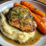 Herb-Cream Chicken with Mashed Potatoes & Glazed Carrots