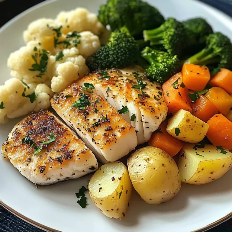 Herb-Crusted Fish with Steamed Veggies & Boiled Potatoes
