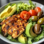 Spiced Grilled Chicken Salad with Avocado & Olives