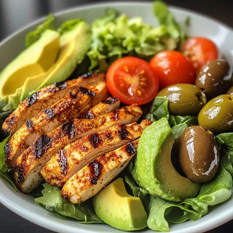 Spiced Grilled Chicken Salad with Avocado & Olives
