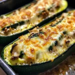 Spinach Mushroom and Ricotta Stuffed Zucchini